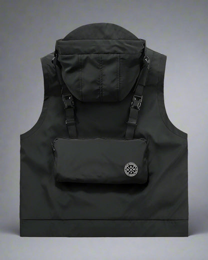 Gilet Cargo à Capuche Multi-Poches