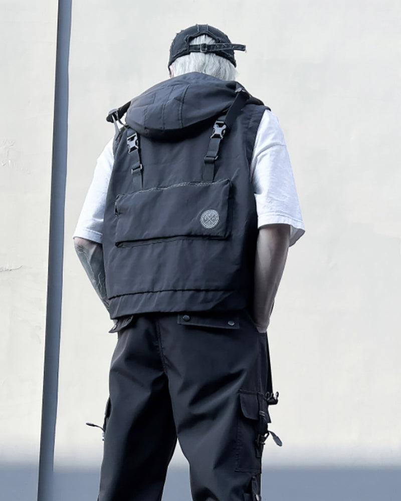 Gilet Cargo à Capuche Multi-Poches