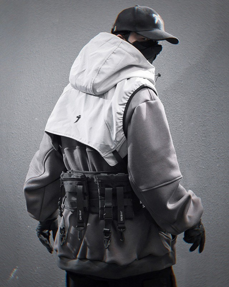 Gilet à Capuche Superposé Toutes Saisons -  capuche - Gilet à Capuche Superposé pour un Style Urbain Unique