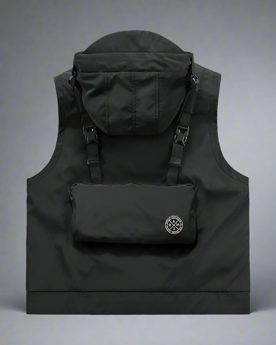 Gilet Cargo à Capuche Multi-Poches -  vêtement léger - Gilet Cargo à Capuche Multi-Poches Pratique et Confortable