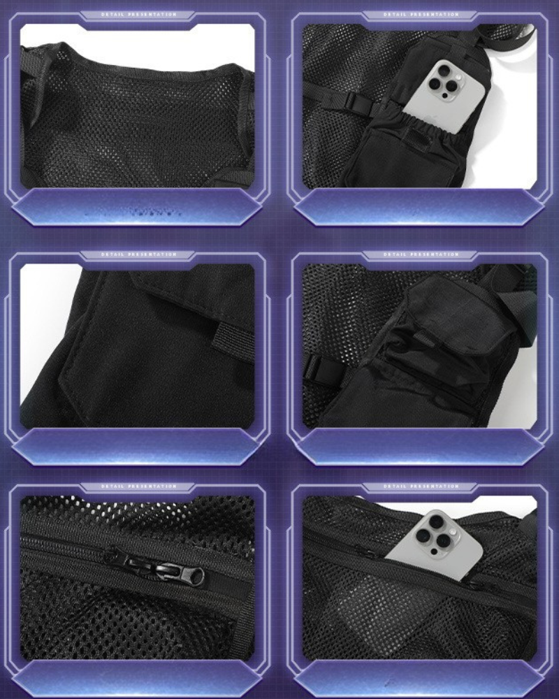 Gilet de Cargo Cyclisme Toutes Saisons -  poches spacieuses - Gilet de Cargo pour Cyclisme en Toutes Saisons