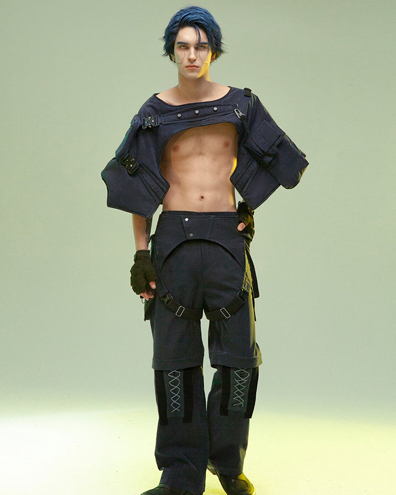 Gilet de Cargo Futuriste Double Face -  gilet confortable - Gilet de Cargo Futuriste Double Face confortable et polyvalent