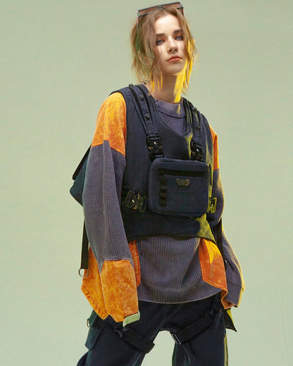 Gilet de Cargo Futuriste Double Face -  techwear - Gilet de Cargo Futuriste Double Face confortable et polyvalent