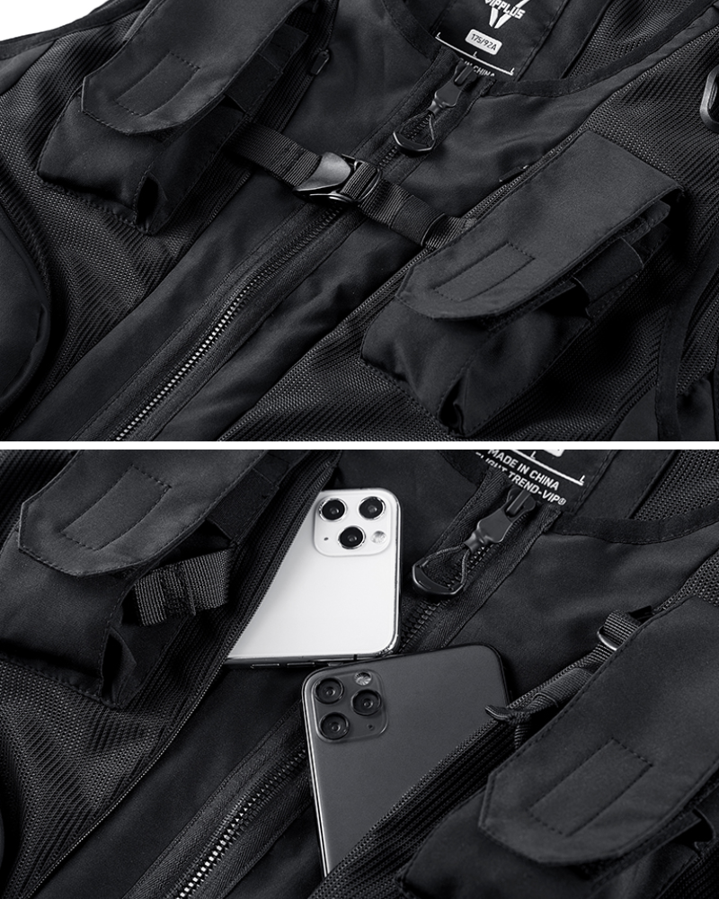 Gilet de Cargo Utilitaire Ultime -  mode masculine - Gilet de Cargo Noir pour Urban Exploration