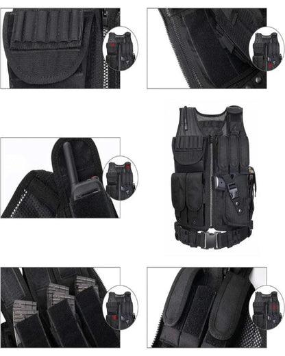 Gilet de Combat Tactique Toutes Conditions -  matériau résistant - Gilet de Combat Tactique Ajustable et Pratique
