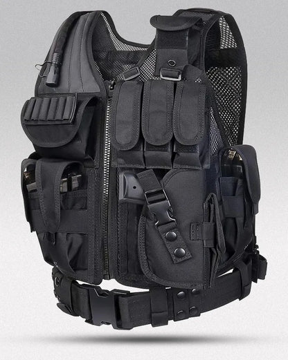 Gilet de Combat Tactique Ultime - ajustement personnalisable - Gilet de Combat Tactique : Confort et Rangement Idéal