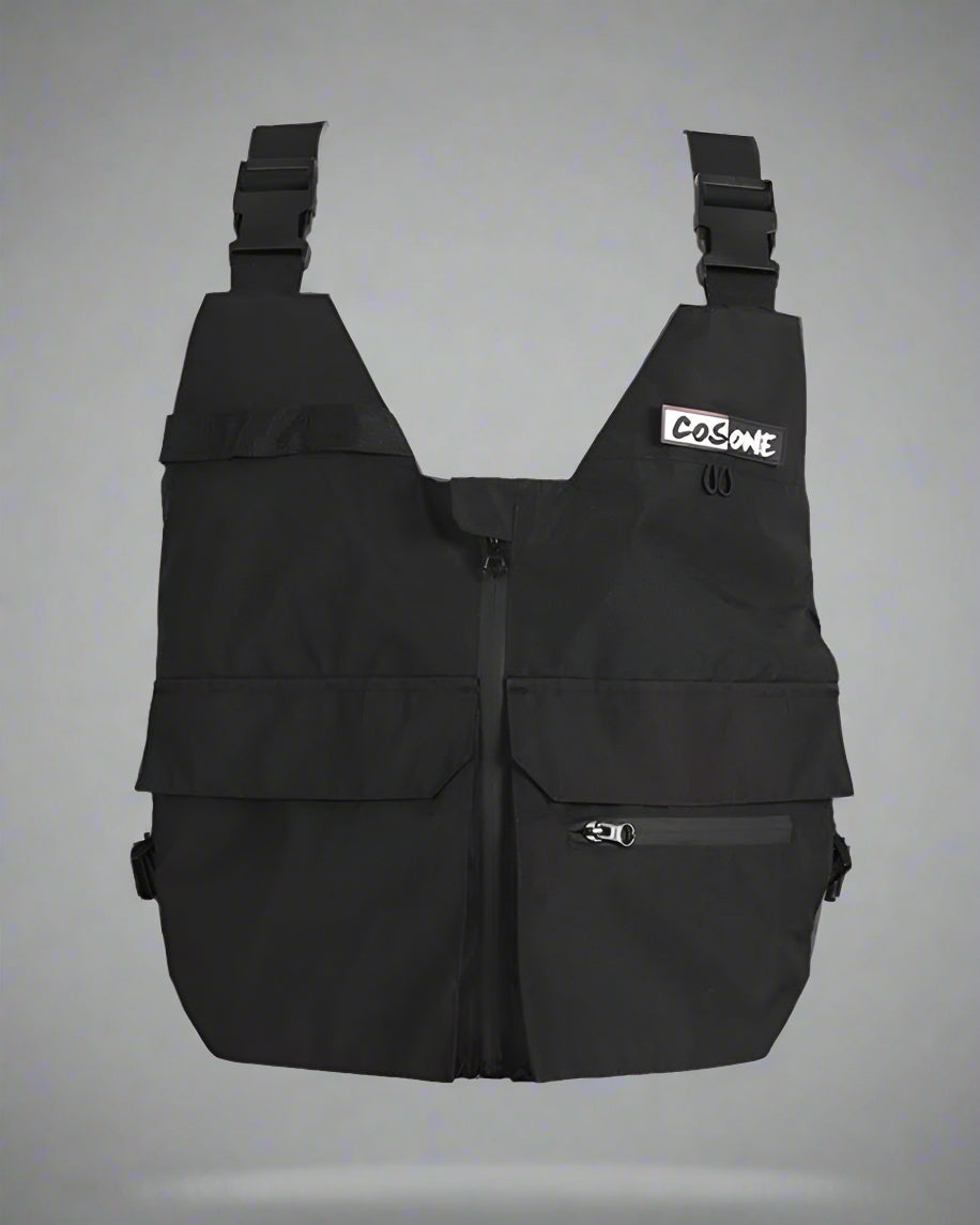 Gilet de Ski Cargo Neige Polyvalent - gilet d'extérieur - Gilet de Ski Cargo Noir avec Poche 3D Polyvalent