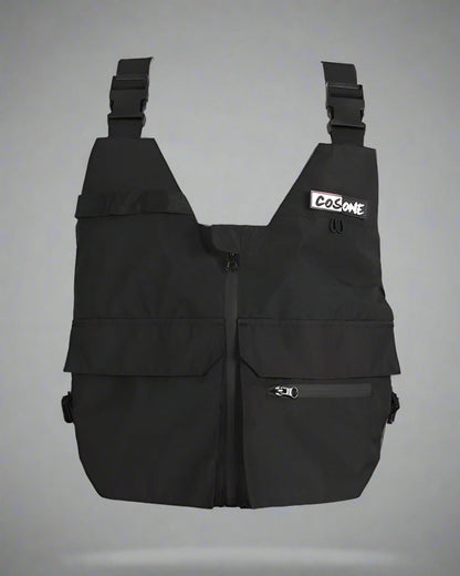 Gilet de Ski Cargo Neige Polyvalent - gilet d'extérieur - Gilet de Ski Cargo Noir avec Poche 3D Polyvalent