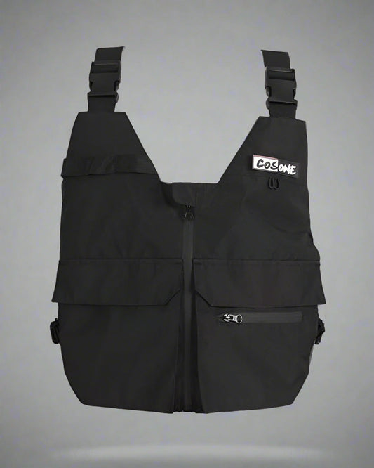 Gilet de Ski Cargo Neige Polyvalent - gilet d'extérieur - Gilet de Ski Cargo Noir avec Poche 3D Polyvalent