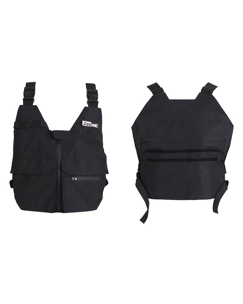 Gilet de Ski Cargo Neige Polyvalent - gilet d'extérieur - Gilet de Ski Cargo Noir avec Poche 3D Polyvalent