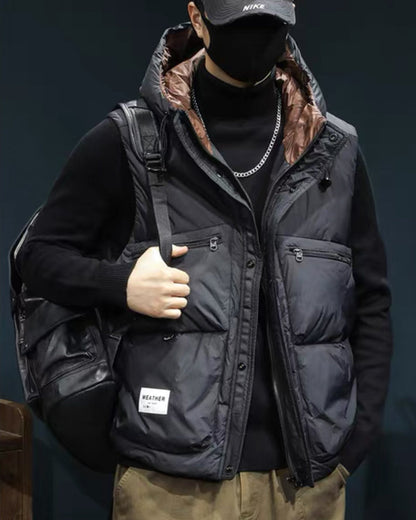 Gilet d'Hiver à Col Montant Élégant -  impermeable - Gilet d'Hiver Élégant avec Col Montant et Poches Pratiques