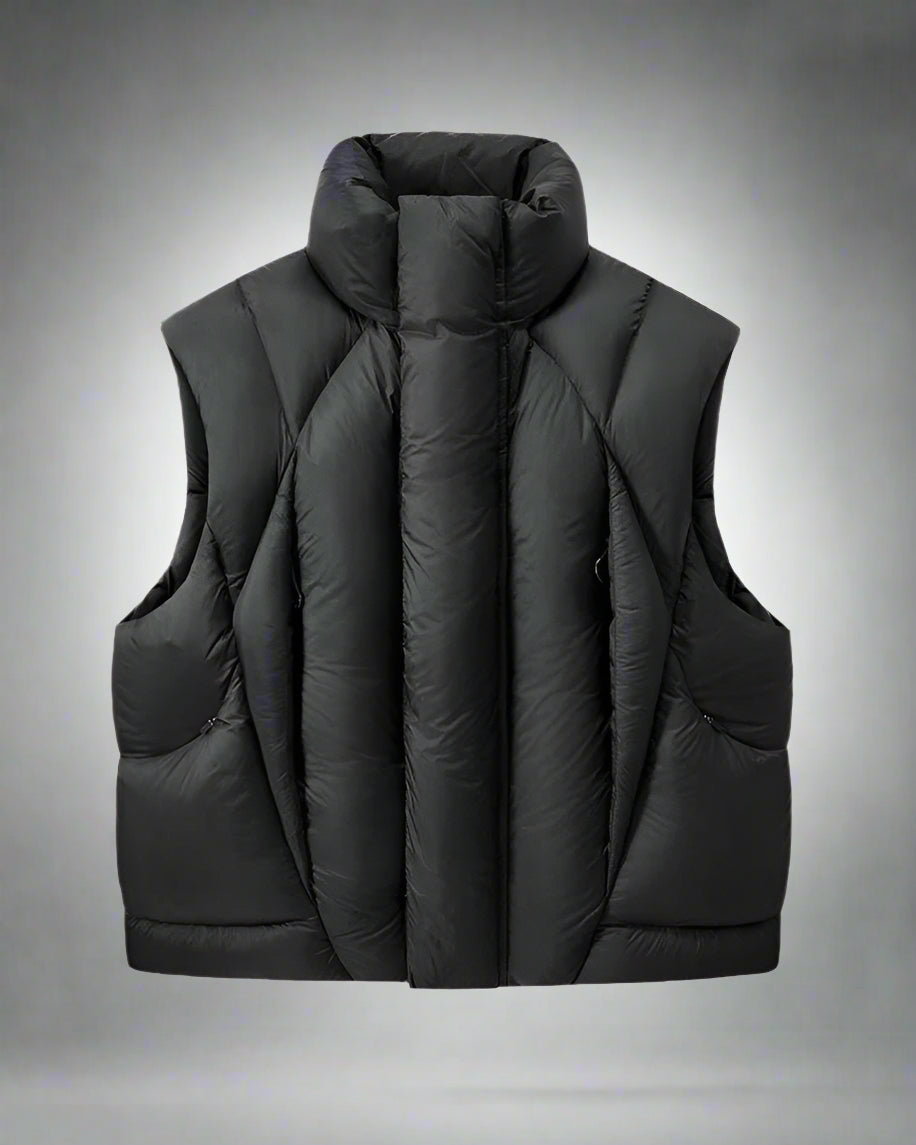 Gilet d'Hiver en Nylon Toutes Saisons - gilet d'hiver - Gilet d'Hiver en Nylon Unisexe avec Poches Pratiques