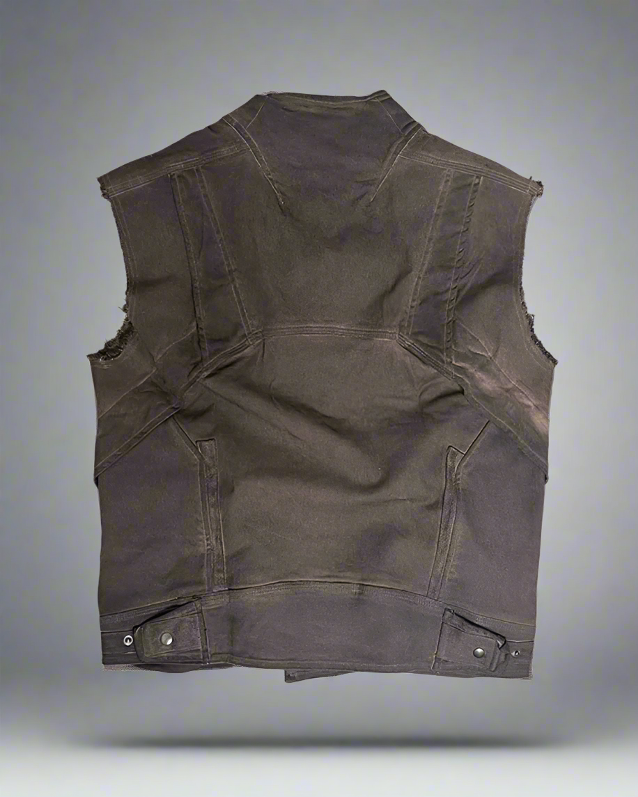 Gilet Géométrique Stylé -  coton - Gilet géométrique stylé en coton marron