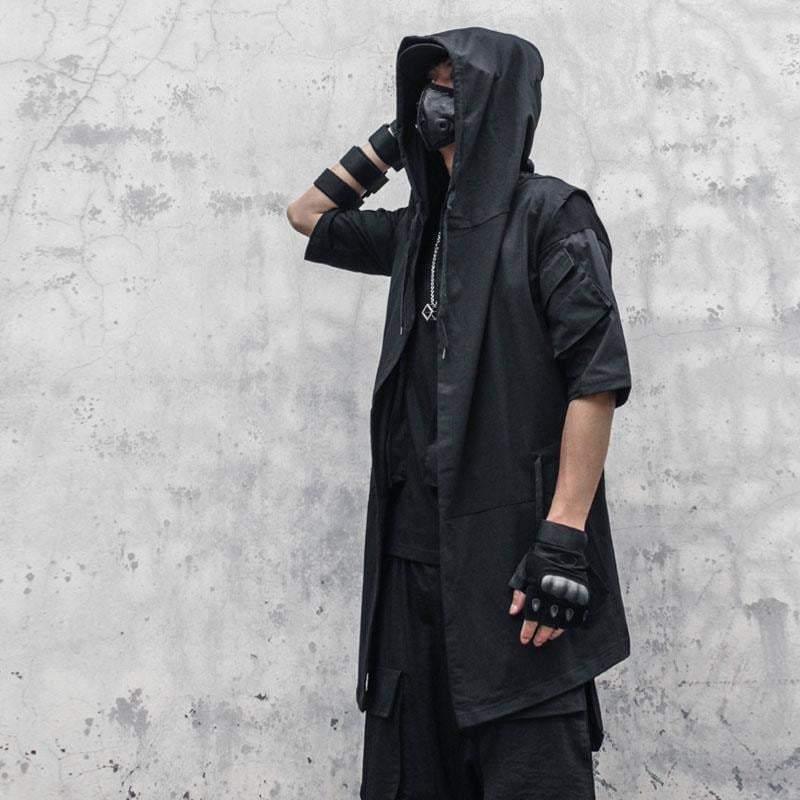 Gilet Tactique Assassin de l'Ombre -  accessoires de qualité - Gilet Tactique Noir pour un Style Futuriste et Pratique