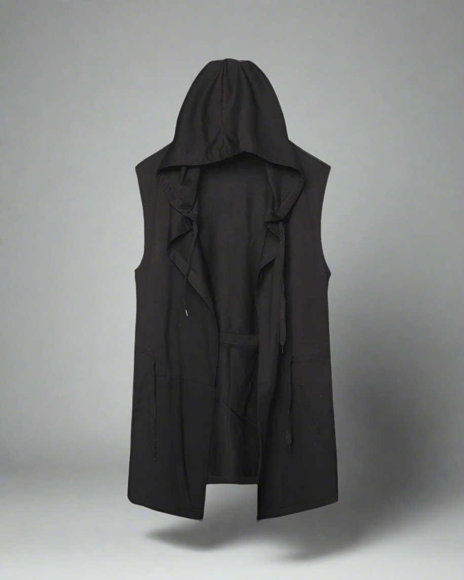 Gilet Tactique Assassin de l'Ombre - gilet noir sans manches - Gilet Tactique Noir pour un Style Futuriste et Pratique