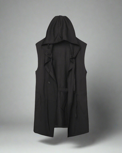 Gilet Tactique Assassin de l'Ombre - gilet noir sans manches - Gilet Tactique Noir pour un Style Futuriste et Pratique