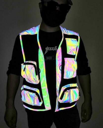Gilet Utilitaire Réfléchissant Lumineux - gilet - Gilet Utilitaire Réfléchissant pour un Style Urbain
