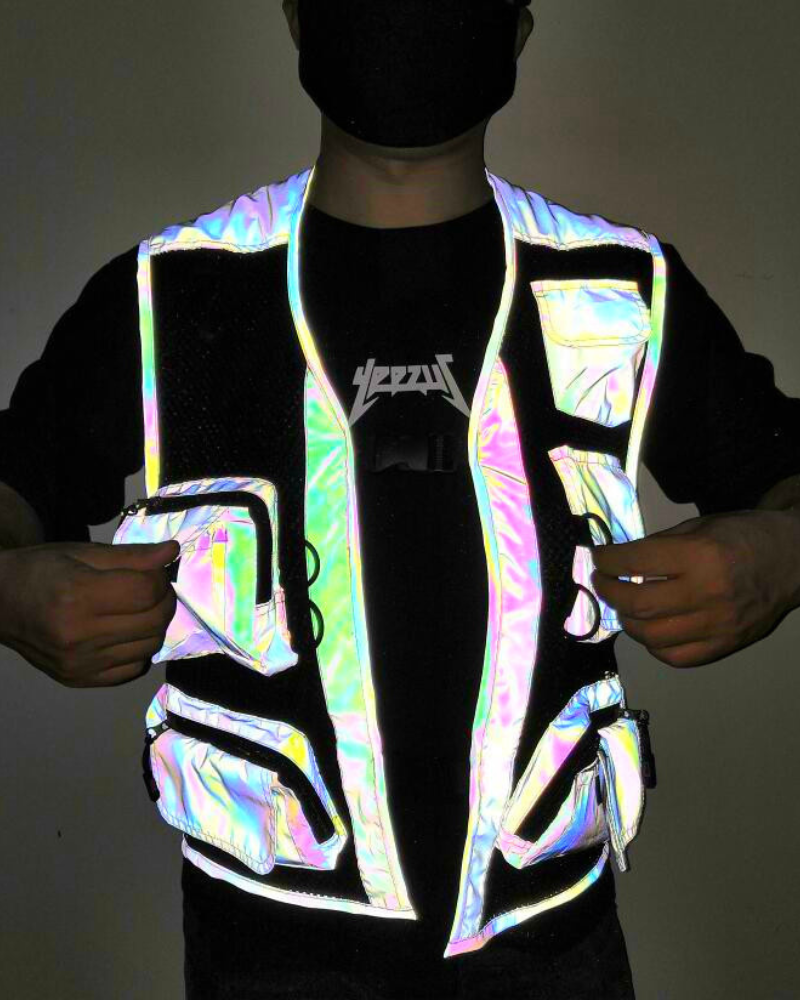 Gilet Utilitaire Réfléchissant Lumineux -  gilet réfléchissant - Gilet Utilitaire Réfléchissant pour un Style Urbain