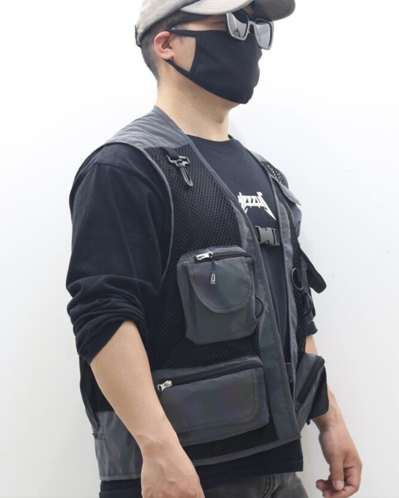 Gilet Utilitaire Réfléchissant Lumineux -  streetwear - Gilet Utilitaire Réfléchissant pour un Style Urbain