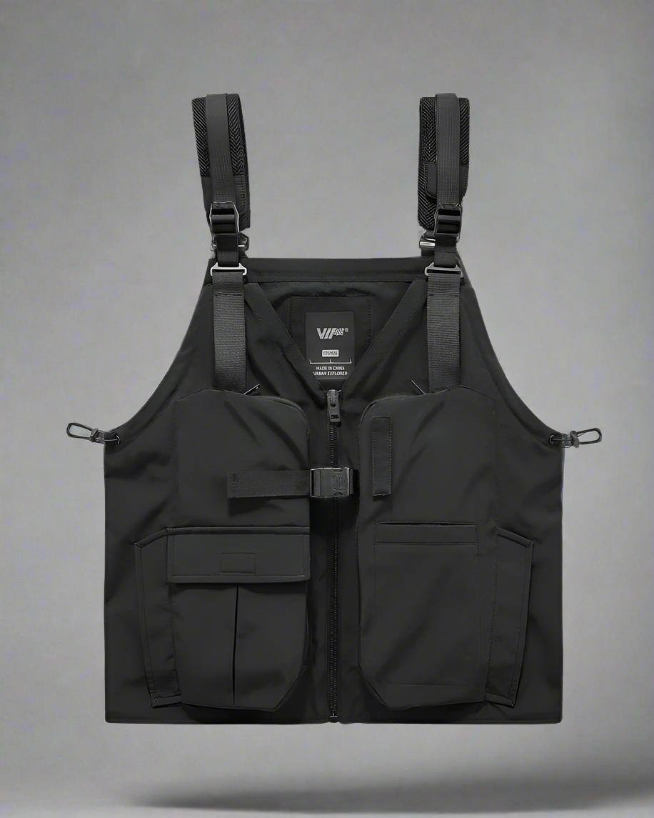 Gilet Utilitaire Toutes Saisons - gilet d'extérieur - Gilet Utilitaire Noir Confortable et Durable