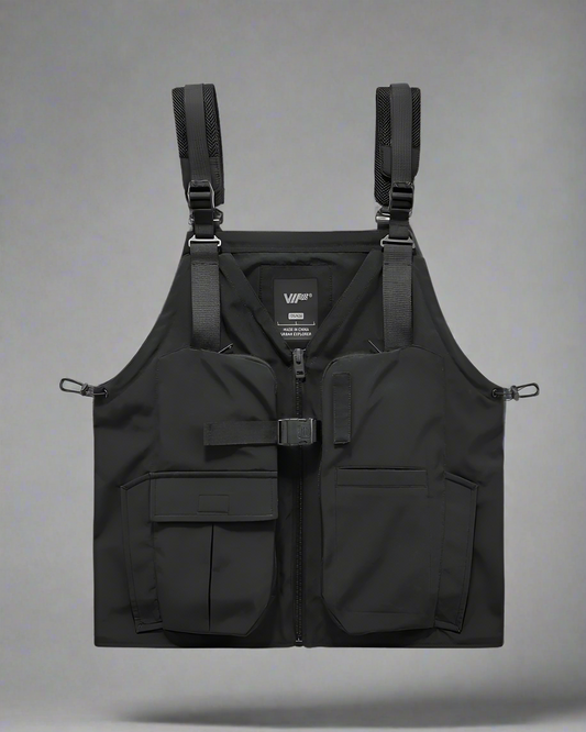Gilet Utilitaire Toutes Saisons - gilet d'extérieur - Gilet Utilitaire Noir Confortable et Durable