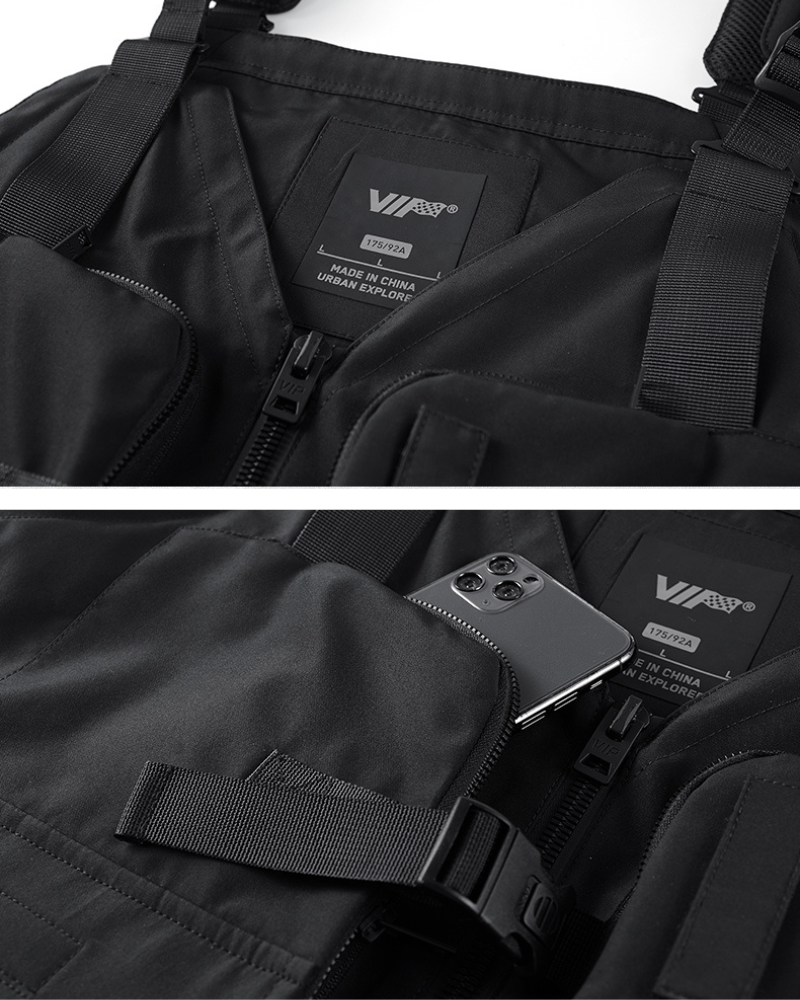 Gilet Utilitaire Toutes Saisons -  taille gilet - Gilet Utilitaire Noir Confortable et Durable