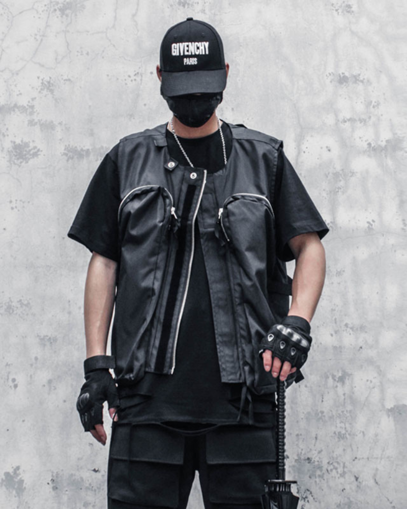 Gilet Zip-Up City Chic - gilet urbain - Gilet Zip-Up City Chic en noir, confortable et durable