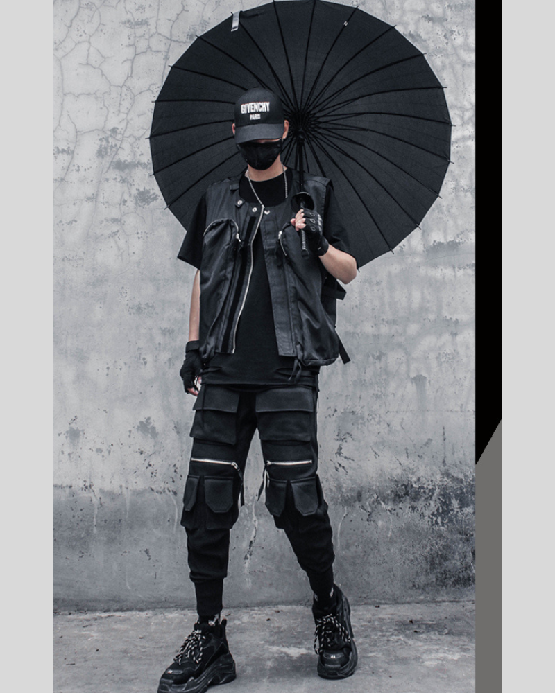 Gilet Zip-Up City Chic -  mode urbaine - Gilet Zip-Up City Chic en noir, confortable et durable