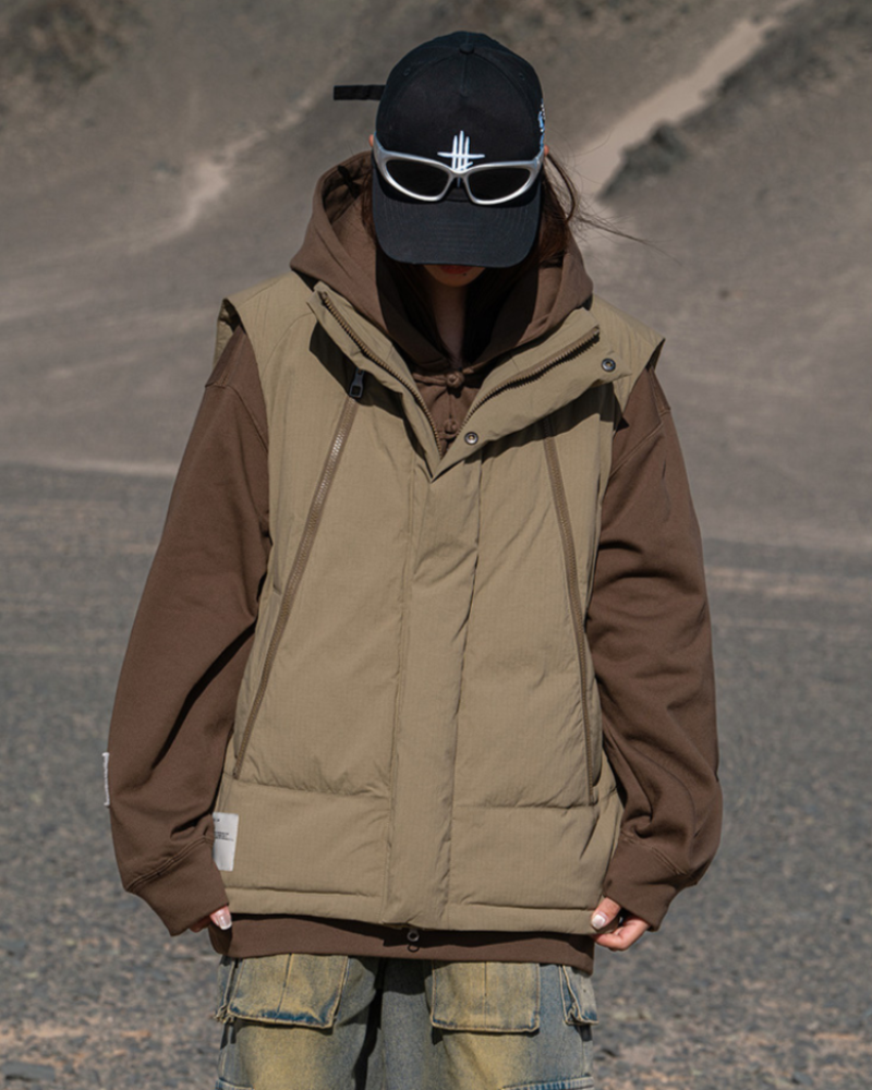 Gilet Zippé en Coton Confortable -  gilet mode - Gilet zippé en coton pour un confort stylé tout l'hiver