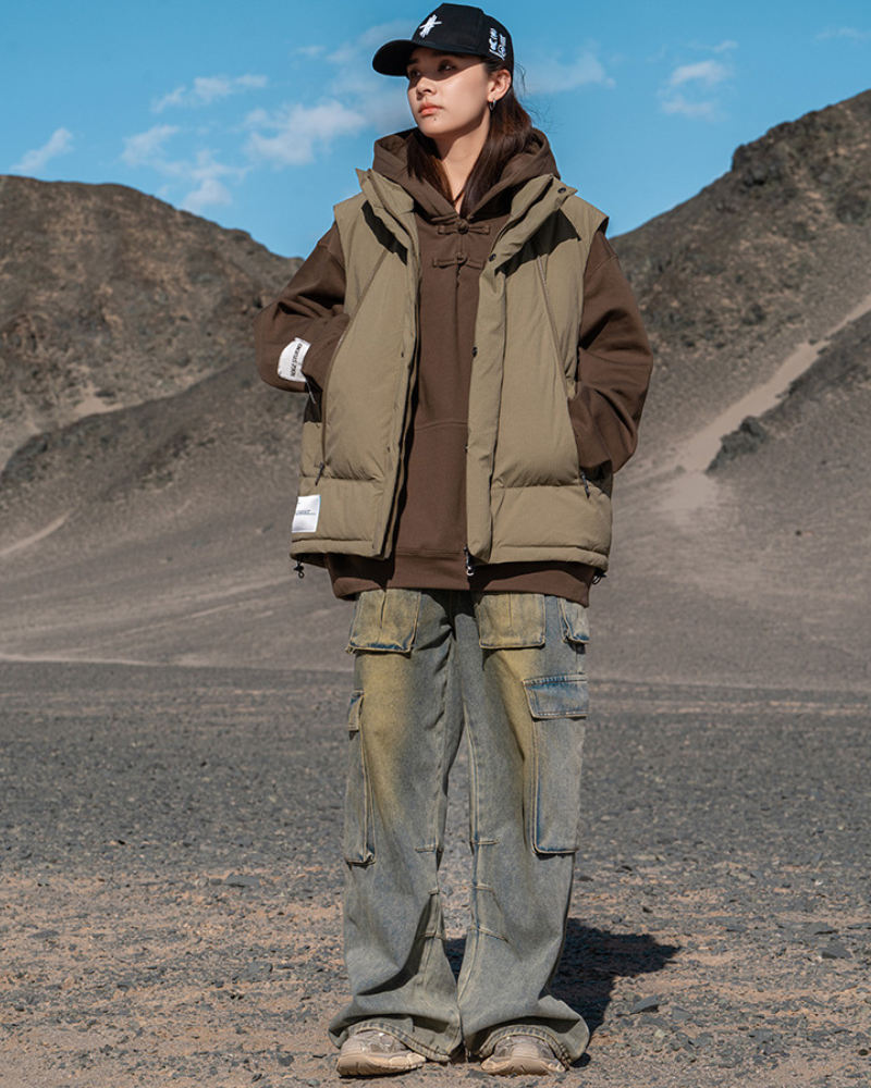 Gilet Zippé en Coton Confortable -  techwear - Gilet zippé en coton pour un confort stylé tout l'hiver