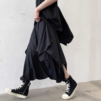 Pantalons Hakama Chic à Jambes Larges