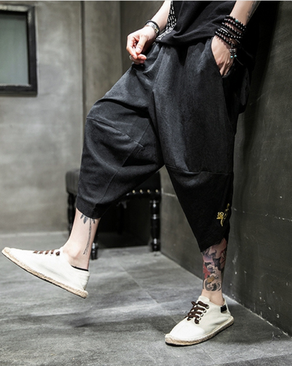 Hakama Japonais Chic Cropped -  mode japonaise - Hakama Japonais Chic Cropped pour un Style Unique