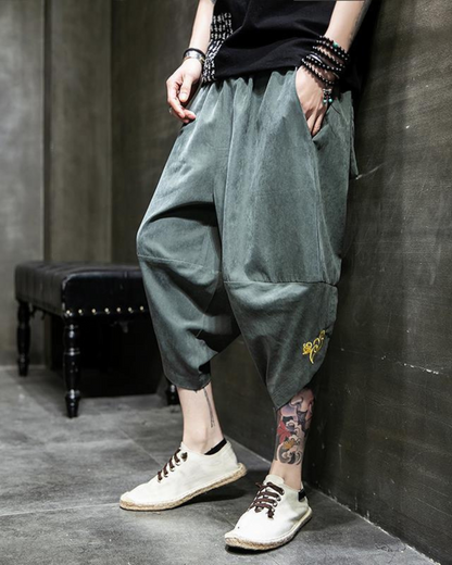 Hakama Japonais Chic Cropped - pantalons hakama - Hakama Japonais Chic Cropped pour un Style Unique