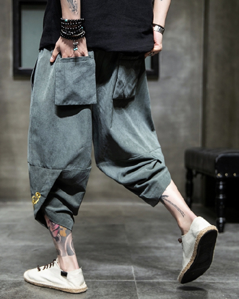 Hakama Japonais Chic Cropped -  style japonais moderne - Hakama Japonais Chic Cropped pour un Style Unique