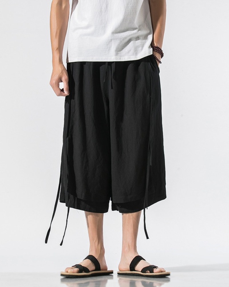 Hakama Urbaine Chic Courte -  vêtements japonais modernes - Hakama Urbaine Chic Courte pour un style moderne
