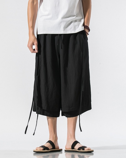 Hakama Urbaine Chic Courte -  vêtements japonais modernes - Hakama Urbaine Chic Courte pour un style moderne