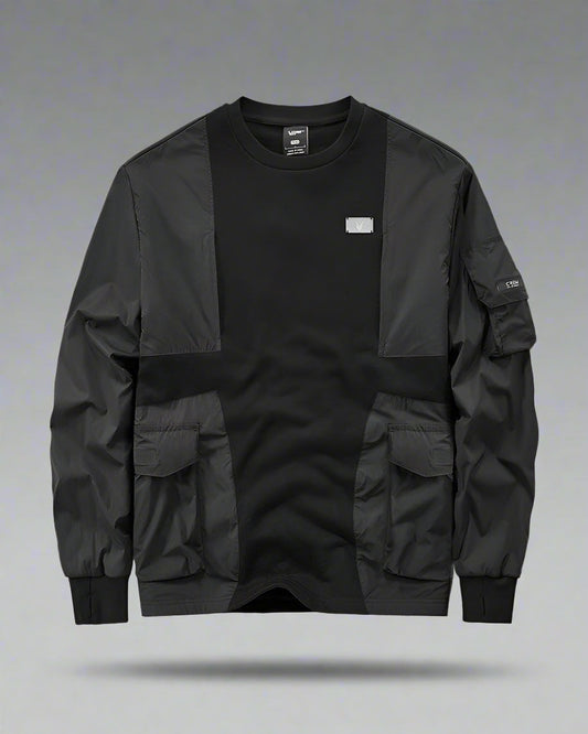 Haut à Capuche Tech Patchwork Dynamique - haut à capuche - Haut à Capuche Techwear Confortable et Stylé