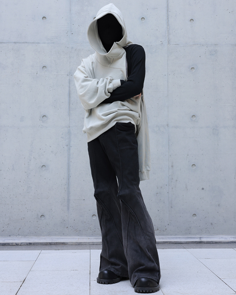 Haut de Sweat à Capuche Zippé Asymétrique -  style moderne - Haut de Sweat Zippé Asymétrique et Confortable