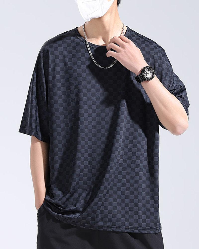 Haut d'été à motif damier élégant -  mode estivale - Haut d'été à motif damier léger et confortable