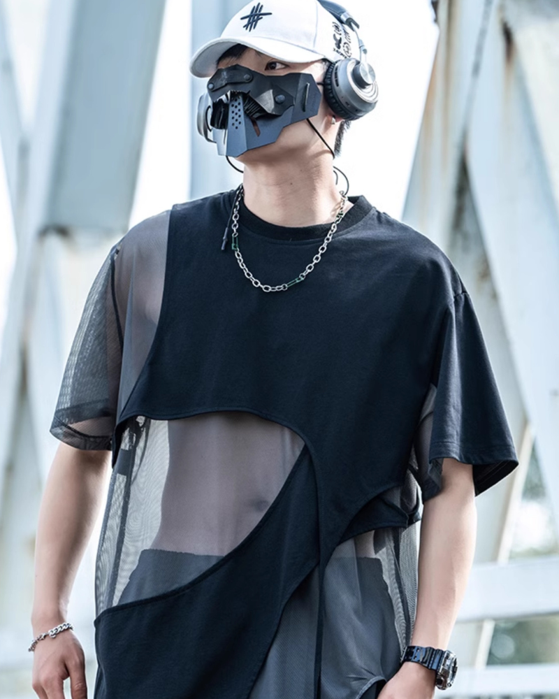 Haut Tissé Creux Tendance -  t-shirt creux - Haut Tissé Creux au Style Urbain et Confortable