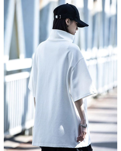 Haut Urbain Chic Col Montant -  t-shirt techwear - Haut Urbain Chic Col Montant pour un Style Tendance