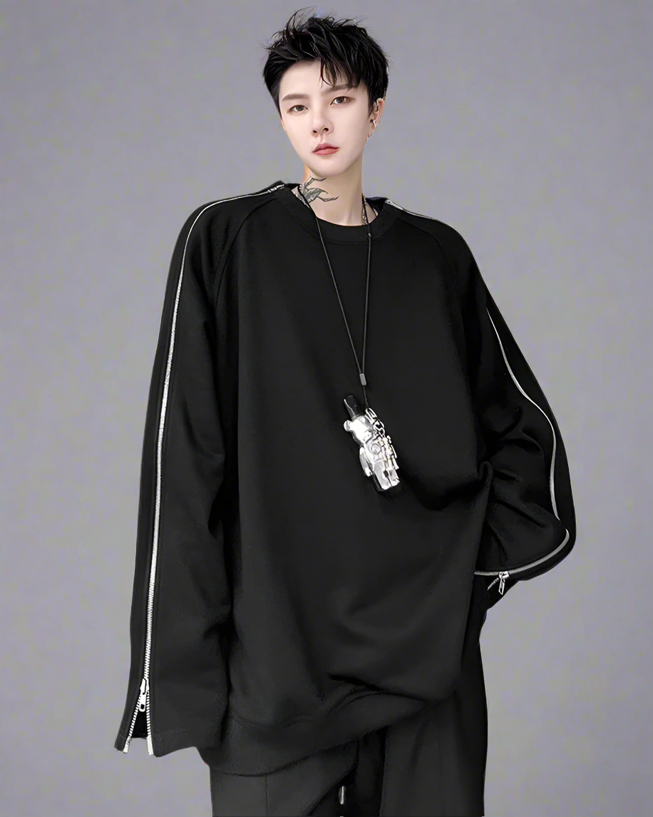 Hoodie de rue zippé chic - hoodie - Hoodie zippé chic à double fermeture éclair pour tous les styles