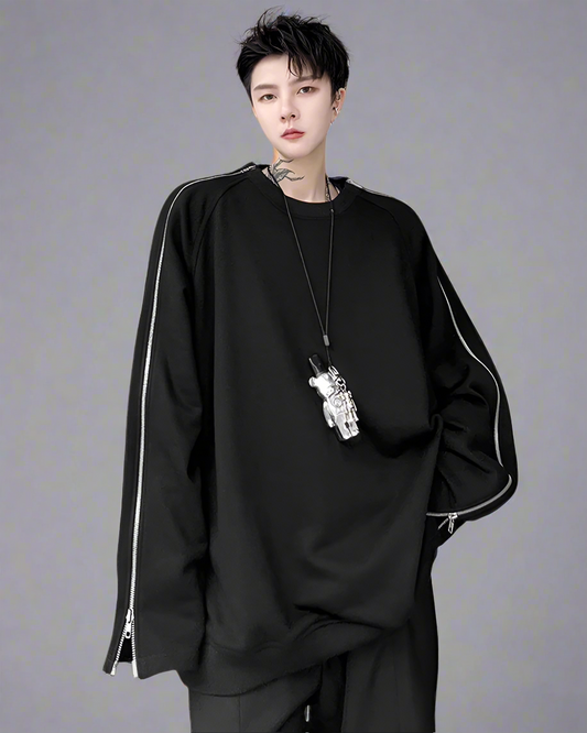 Hoodie de rue zippé chic - hoodie - Hoodie zippé chic à double fermeture éclair pour tous les styles