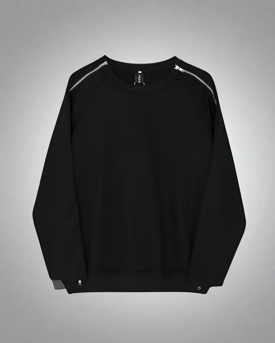 Hoodie de rue zippé chic -  vêtements en polyester - Hoodie zippé chic à double fermeture éclair pour tous les styles