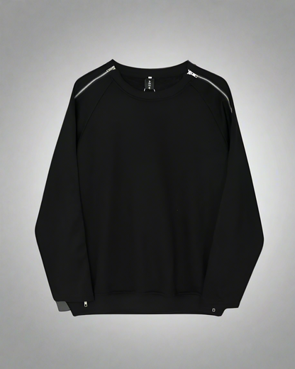 Hoodie de rue zippé chic -  vêtements en polyester - Hoodie zippé chic à double fermeture éclair pour tous les styles