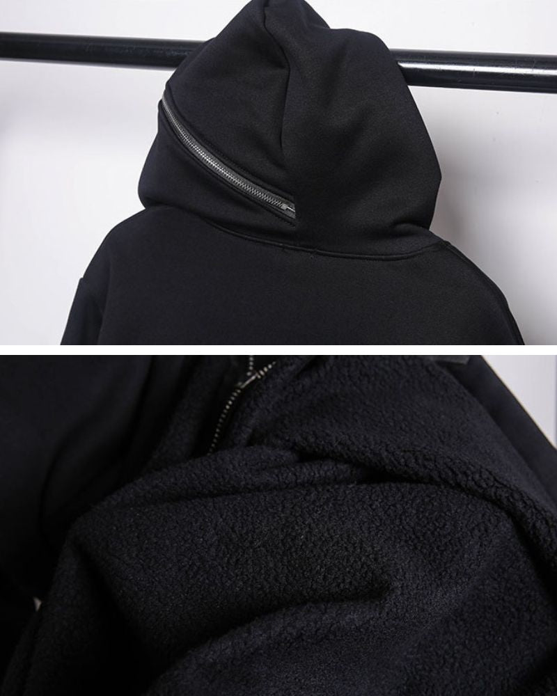 Hoodie à Double Zip Dynamique - design cyberpunk - Hoodie à Double Zip au Style Urbain et Futuriste