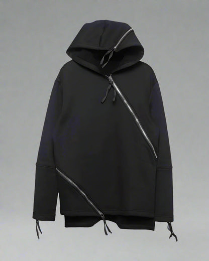 Hoodie à Double Zip Dynamique -  techwear - Hoodie à Double Zip au Style Urbain et Futuriste