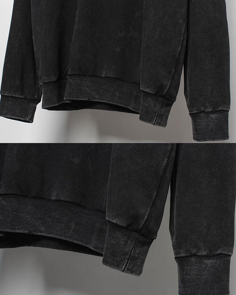 Hoodie en Denim Noir Chic - vêtements décents - Hoodie en Denim Noir Chic pour un Style Décontracté