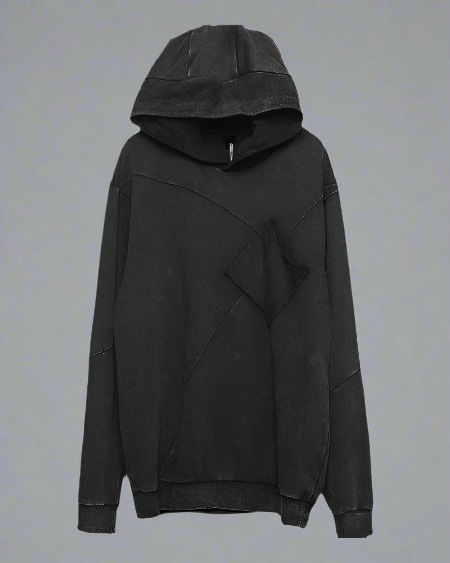 Hoodie en Denim Noir Chic -  polyvalence du hoodie - Hoodie en Denim Noir Chic pour un Style Décontracté