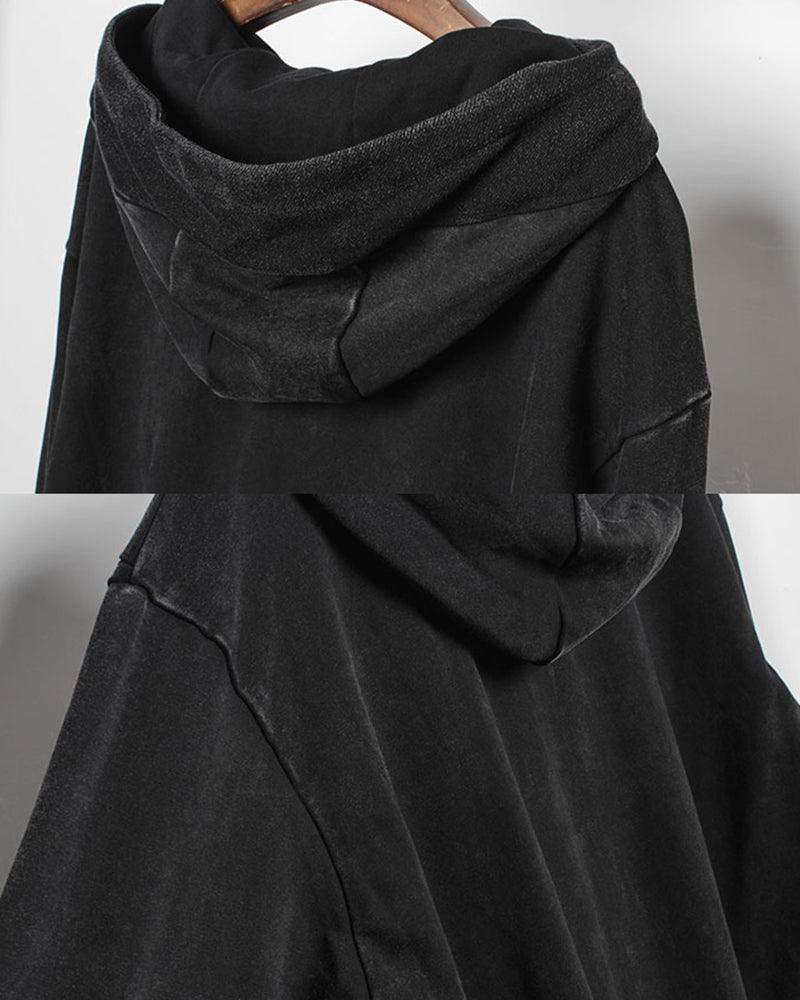 Hoodie en Denim Noir Chic - hoodie - Hoodie en Denim Noir Chic pour un Style Décontracté